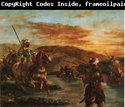 Eugene Delacroix Fording a Stream in Morocco